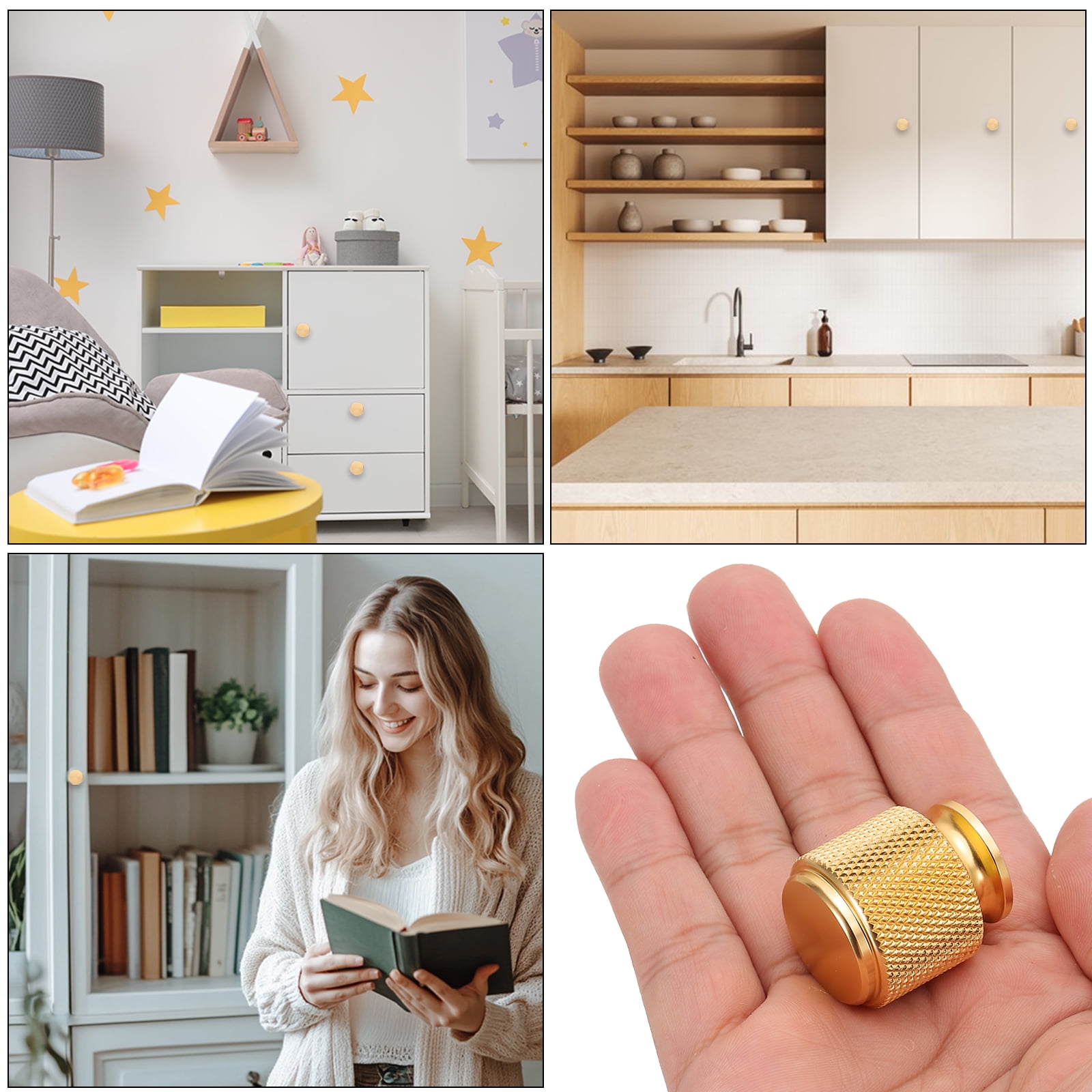 Uxcell 1 Inch Dia. Cabinet Knobs, 10pcs Drawer Round Pulls Handle for Dresser Wardrobe Grey/Bronze