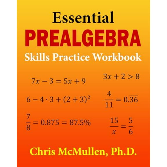 Pre-Owned Essential Prealgebra Skills Practice Workbook, 9781941691083, 1941691080, Paperback,