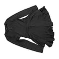 thumbnail image 4 of Vestido informal de manga larga con escote en V para mujer, vestido corto de verano a la moda con dobladillo con volantes, vestido de mujer de manga larga para fiesta diaria, banquete, negro M, 4 of 15