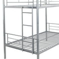 thumbnail image 6 of Twin Bunk Bed with Trundle, Metal Bed Frame Bunk Beds for Teens Adult with Ladder and Safety Guardrails, Silver Twin Over Twin Bunk Bed for Dormitory Bedroom Guest Room, TE748, 6 of 9