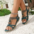 thumbnail image 6 of Adjustable Boho Sandals Women Flat Ankle Strap Summer Dressy Shoes, 6 of 9