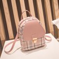 thumbnail image 3 of Small Backpack, Womens Mini Backpack Large Capacity 19 in. Elegant Plaid Pattern Metal Buckle for Daily Use, 3 of 8
