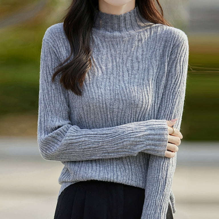 Miluxas Basic Sweaters for Women Long Sleeve Crew Neck Soft Warm