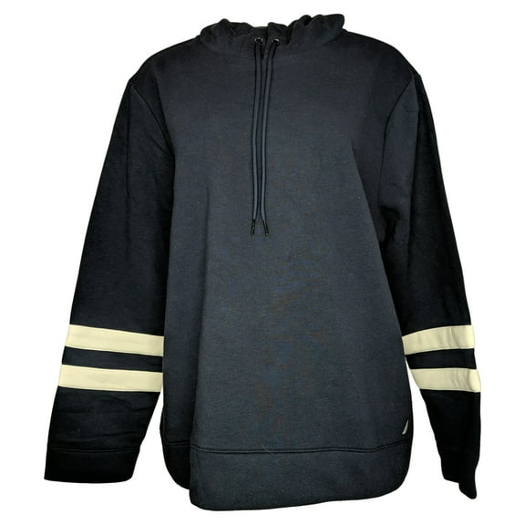 Nautica Women's Sweater Sz 2XL (XXL) Striped Long Sleeve Hoodie Blue