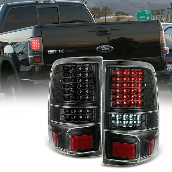 Black 2004-2008 Ford F150 F-150 Lobo Full LED Tail Lights Brake Lamps Left Right
