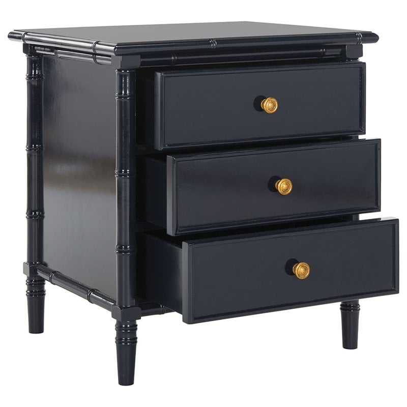 Safavieh Mina 25 in. 3Drawer Modern Coastal Bamboo Nightstand