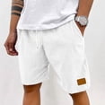 thumbnail image 2 of Men's Premium Corduroy Shorts Retro Urban Casual Elastic Waist Drawstring Loose Fit Daily Shorts with Pockets 2026 White XXL, 2 of 6