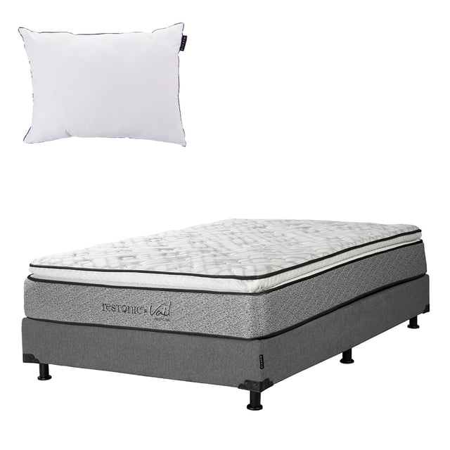 Colchón Individual Dicasa Vail + Box Base Cama + Almohada One