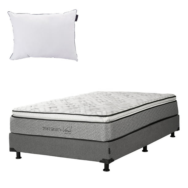 Colchón Individual Dicasa Vail + Box Base Cama + Almohada One