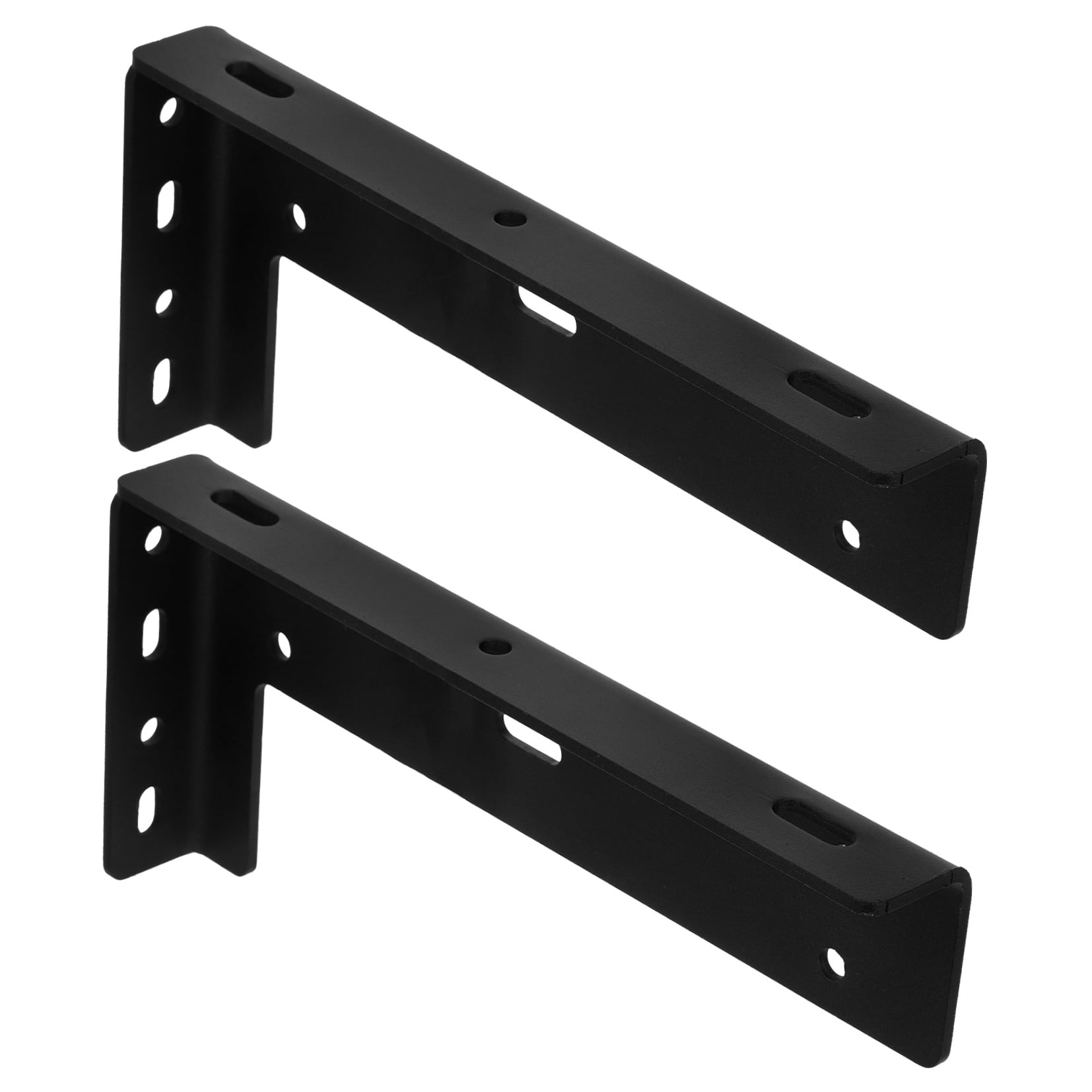 Raindrops 2-Pack Heavy Duty Metal L Brackets for Floating Shelves, Decorative Wall Shelf Supports in Black for Kitchen, Nursery, Mantel