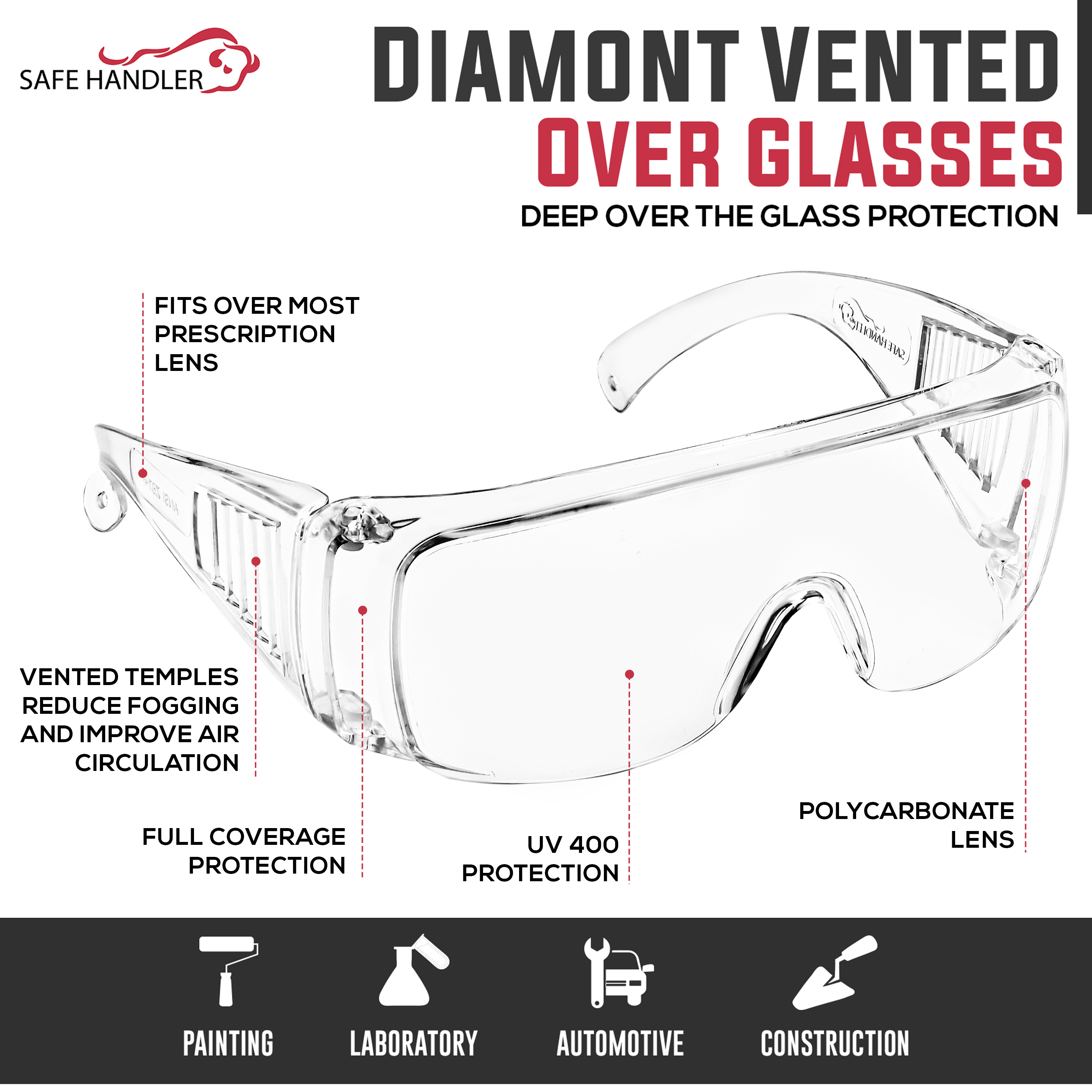 Safe Handler Clear Over-Glasses Safety Goggles photo 6