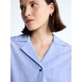 thumbnail image 5 of Free Assembly Women's and Women's Plus Cotton Poplin Tie Waist Shirt with Long Sleeves, Sizes XS-4X, 5 of 6