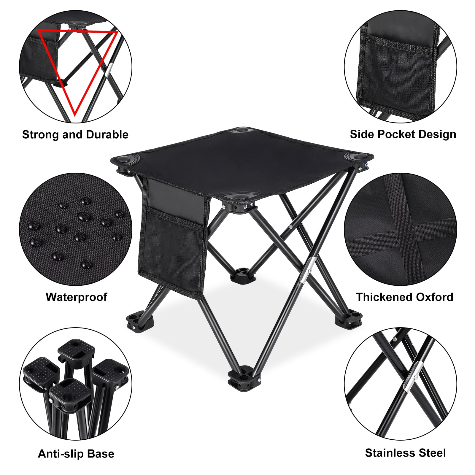 Heersan Camping Stool Folding Stool Fishing Chair Portable Backpack Chair w Rothco Coyote Brown Collapsible Camp Stool Portable Travel Folding Stool