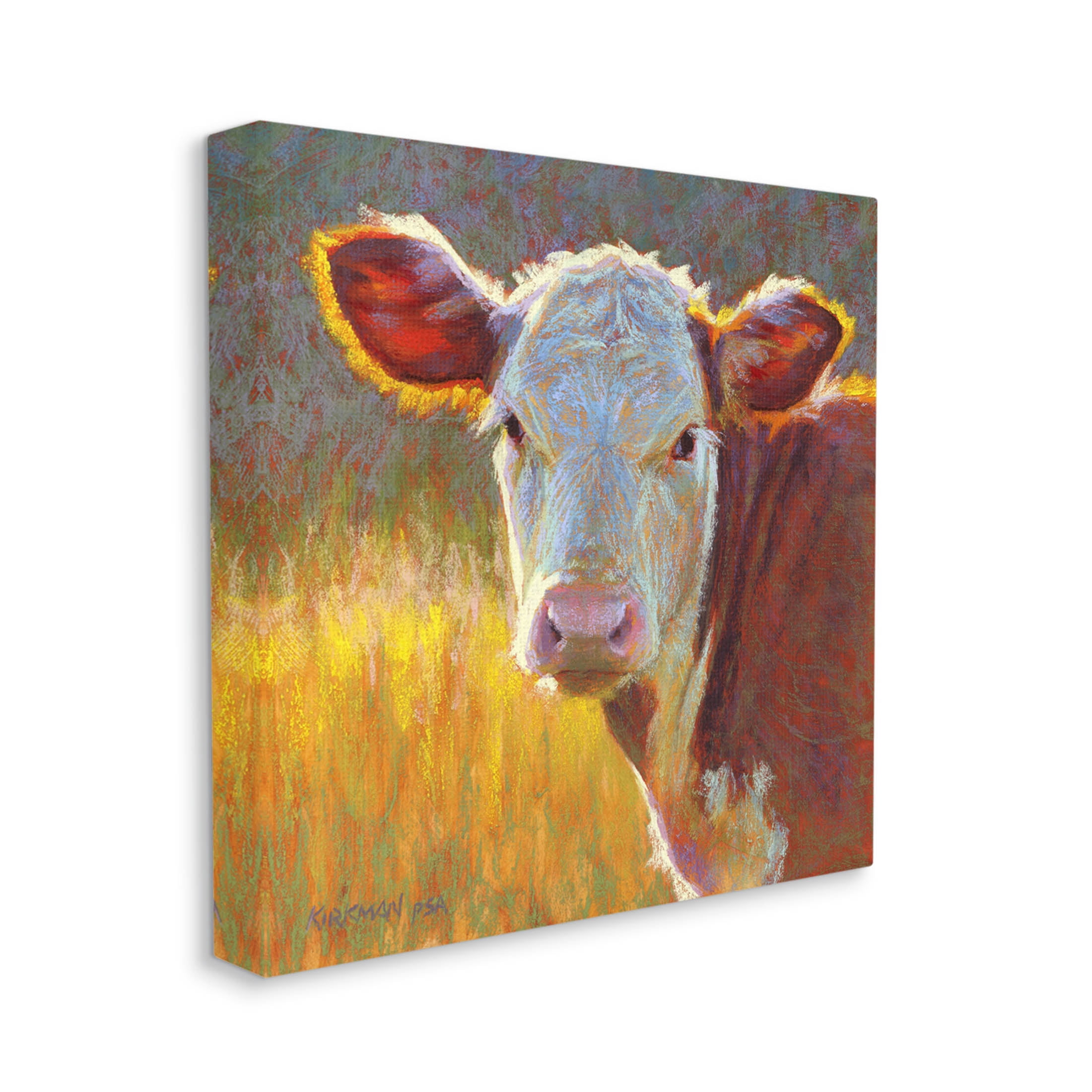 Sunlit Farm Animal Cattle Animals & Insects Painting Gallery Wrapped Canvas Print Wall Art