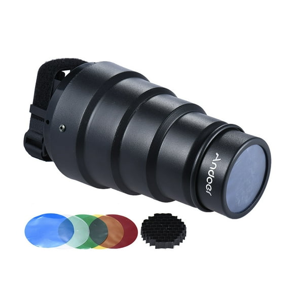 Andoer Photography Light Modifier Conical Snoot with 50 Degree Honeycomb Color Filter for Neewer Nikon Meike Vivitar Speedlite Speedlight On-camera