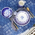thumbnail image 6 of Euro Ceramica Blue Garden 16 Piece Oven Safe Hand Painted Stoneware Dinnerware Set, Service for 4, Bold Vase Design/Floral Pattern, White and blue$$Home Decor, Kitchen, & Other, 6 of 8