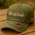 thumbnail image 4 of 250th Anniversary USA Hat, Distressed Ragged Cap1776-2026 Patriotic Baseball Caps, for Men Women Vintage-Style Adjustable Dark Green, 4 of 5