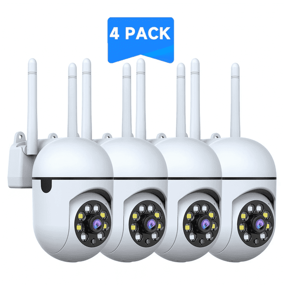 4pcs Dome WiFi Security Cameras, AI Human Tracking, 360Pan/Tilt, Color Night Vision,Two-Way Audio, for Home Surveillance