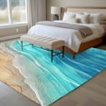 thumbnail image 4 of Aqua Ombre Coastal Area Rug 5x7 FT, Non Slip Bedroom Throw Carpet, Summer Nautical Beach Ocean Seaside Washable Soft Floor Carpet Non-Shedding Rug for Dining Room Bedside Classroom Desk, 4 of 9