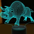 thumbnail image 5 of YSTIAN 3D Cow Bull Night Light Lamp Illusion Night Light 16 Color Changing Table Desk Decoration Lamps Acrylic Flat ABS Base USB Cable Toy (Bus), 5 of 5