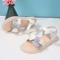 thumbnail image 6 of kpoplk Toddler Girl Sandals Strappy Gladiator with Zipper Comfort Summer Shoes(White,10.5), 6 of 8