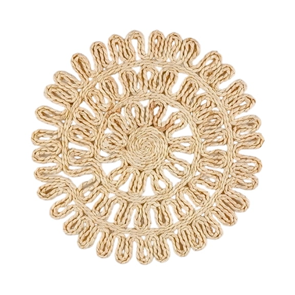 ZhangC 15 in Round Woven Placemats, Boho Farmhouse Rustic Woven Place Mats for Dining Table Decor, Rattan Wicker Table Mats Jute Braided Chargers for Dinner Plates