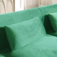 thumbnail image 7 of 87" Velvet Couch,Modern Sectional Sofa with Pillows for Living Room,Bedroom,Apartment Furniture with Gold Metal Legs and 3 Seats,Green, 7 of 7
