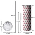 thumbnail image 5 of 20oz Red and Gray Christmas Tree Pattern Skinny Tumblers Stainless Steel Tumbler with Lid and Straw,Vacuum Insulated Double Wall Travel Tumbler Cups with Cleaning Brush for Coffee,Tea, 5 of 6