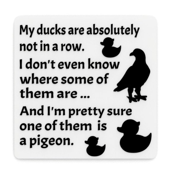 Funny Sign | My Ducks Are Not in a Row. I'm Pretty Sure One of them is A Pigeon