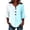 Sky Blue1, variant on Women's Gradient Color 3/4 Sleeve V Neck Top, Button Decor Loose Relaxed Fit with Ruffle Cuffs, for Summer Casual Daily Outfits or Vacation Light Violet