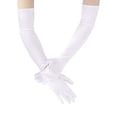 thumbnail image 1 of Nvzi Guantes de satén de estilo ópera, de talla clásica para adultos, de 21,7" (blancos), 1 of 5