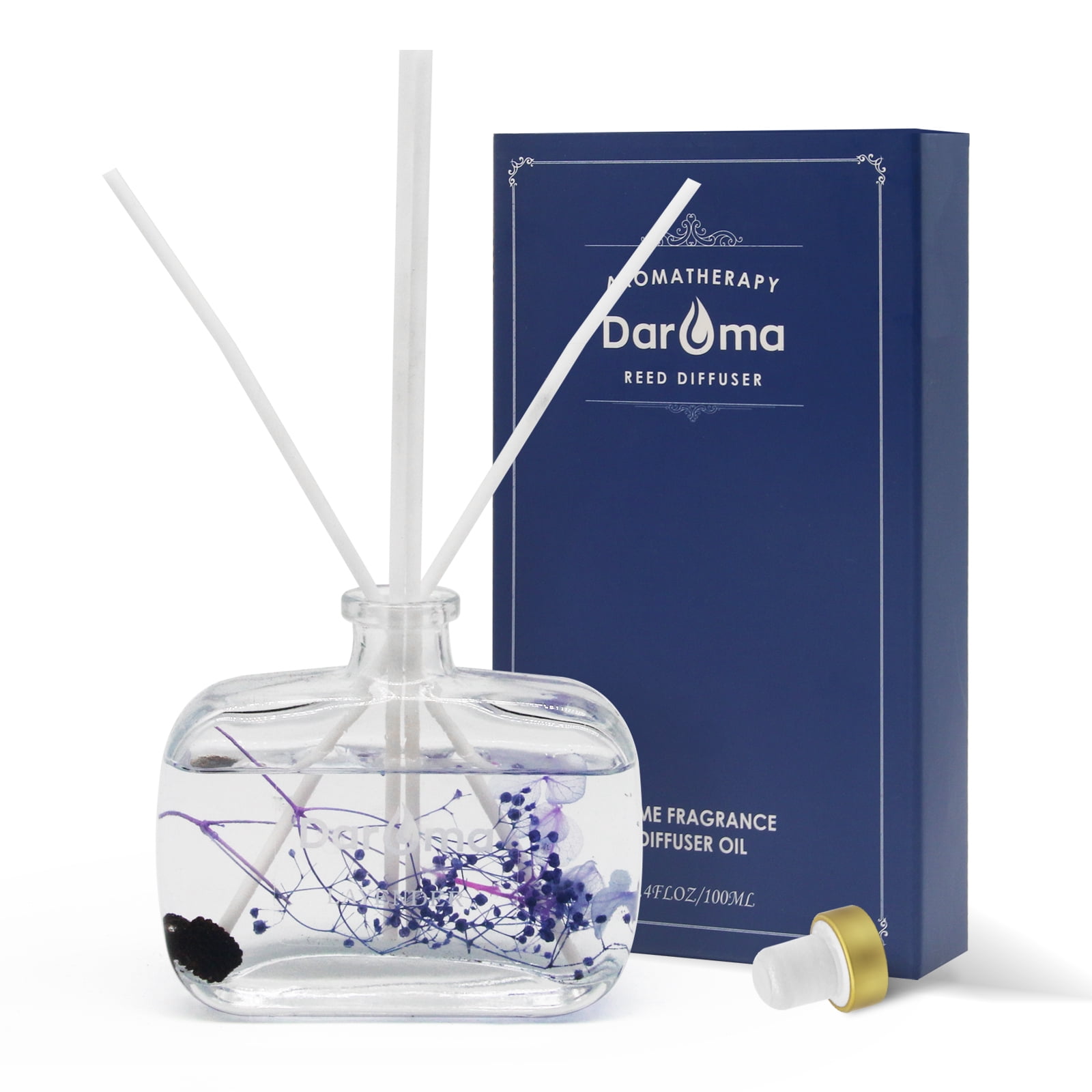 Reed Diffuser Set with Sticks, Daroma Dried Flowers Aromatherapy Reed