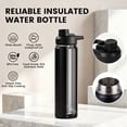 thumbnail image 4 of Hawsaiy 24 oz Insulated Stainless Steel Water Bottle with Handle, Leak-Proof Lid & Wide Mouth, Double Wall Vacuum, BPA Free, Keeps Cold & Hot, Black, 4 of 9