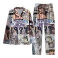 thumbnail image 1 of Spring and Autumn Printed Pajamas Women's Fashion Daily Casual V-Neck Long Sleeve Set Character Pattern Printed Pajama Set, 1 of 2
