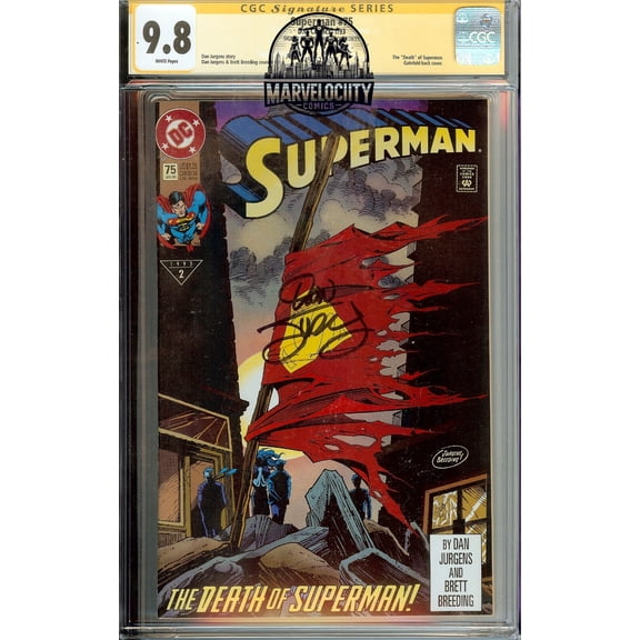 Death Of Superman #75 Signed Dan Jurgens CGC 9.8