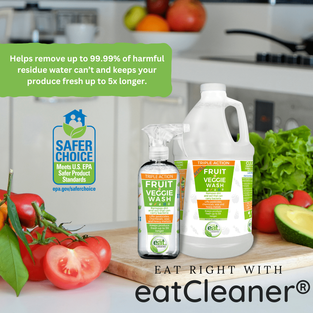 Eat Cleaner Fruit and Veggie Wash Spray, Produce Wash and Cleaner- Pack of 3