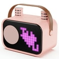 thumbnail image 1 of JYX Mini Karaoke Machine for Kids, 15 Animation Modes, 2 Mics, Connect with Bluetooth, Kids Toy, Birthday Gift for Girls Boys, Pink, 1 of 12