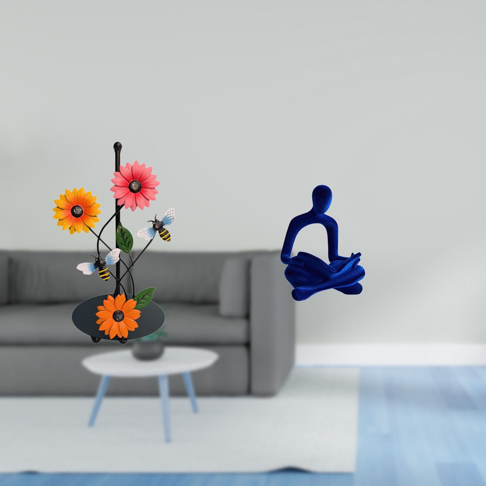 Fiocias Toilet Paper Holder Paper Towel Holder Countertop Kitchen Roll Holder Abstract Thinker Figurine Iron Resin Artistic Sculpture Suitable for Kitchen