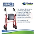 thumbnail image 2 of Andadera Rollator Roja Drive Con Asiento Todo Terreno Medical Store 10257R, 2 of 7