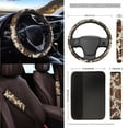 thumbnail image 3 of KUIFORTI 15 Pcs Car Seat Covers Full Set with Steering Wheel Cover and Seat Belt Covers, Cow Print Car Accessories Set Front Seats and Rear Bench Seat Protector Fashion Automotive Interior Decor, 3 of 7