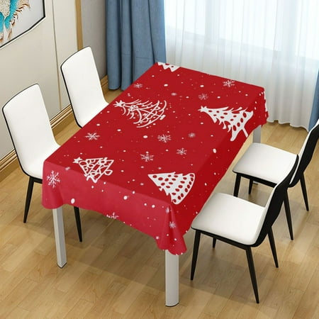 

ALAZA Christmas Tree Snowflake Rectangle Tablecloth Tablecover Dinning Table Cloth 60 x108