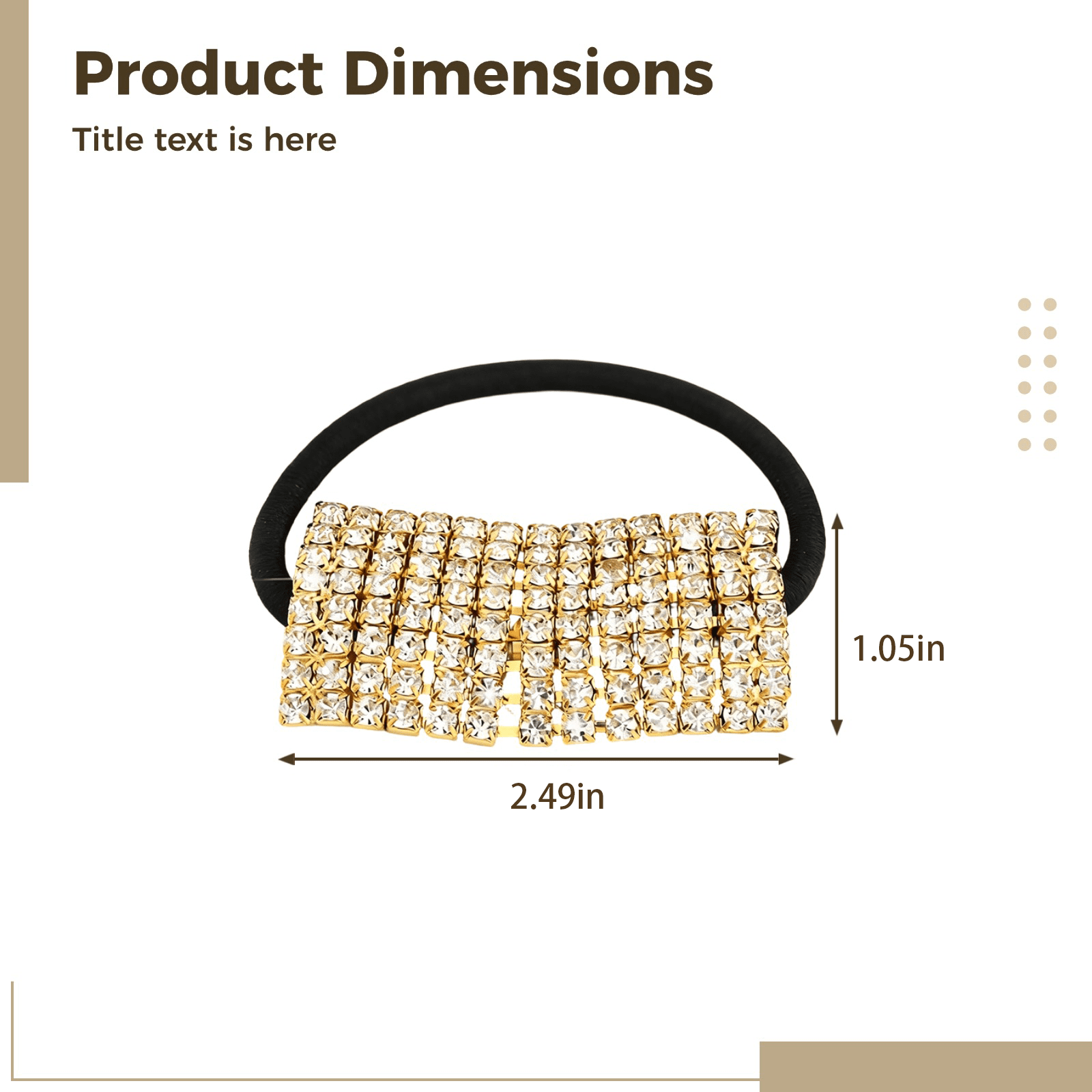 10 Pcs Rhinestone Hair Ties, Elastic Crystal Design Hair Accessories with Sparkling Gold Silver Metal Decor, Ponytail Holders for Women, 1.95 x 1.05 in Gem Decor, 0.42 oz Each
