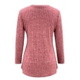 thumbnail image 5 of KBZDBZC Womens Summer Tops Women's Autumn and Winter Round Neck Long Sleeved Stripe Loose Casual T Shirt Womens Tops (Red,XXXXL), 5 of 5