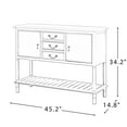 thumbnail image 6 of 45 Inch Console Table, Buffet Sideboard Storage Cabinet with Drawers and Shelves, Solid Wood Sideboard Cupboard for Entryway Kitchen Living Room, Easy Assembly, Gray, 6 of 7