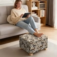 thumbnail image 3 of Xoenoiee Horse Print Ottoman Cover, Stretch Square Velvet Ottoman Slipcovers Foot Stool Cover for Living Room, Folding Storage Furniture Protector with Elastic Bottom, Machine Washable, S, 3 of 7