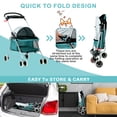 thumbnail image 5 of CL.HPAHKL Dog Stroller, 4 Wheels Foaldable Cat Stroller Dog Cat Cage Jogger Stroller for Medium Small Dogs Cats, Pet Stroller with Mesh Windows Portable Lightweight for Travel, 5 of 7