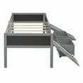 thumbnail image 6 of Twin size Loft Bed Wood Bed with Two Storage Boxes - Gray, 6 of 10