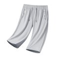 thumbnail image 2 of Qulqfy Summer Shorts Women Wide Leg Quick Dry High Waisted Gray Shorts Casual Knee Length Workout Shorts for Women 3XL, 2 of 7