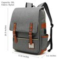 thumbnail image 2 of Mochila para portátil Mancio Slim Vintage para viajes 15.6 pulgadas, gris, 2 of 7