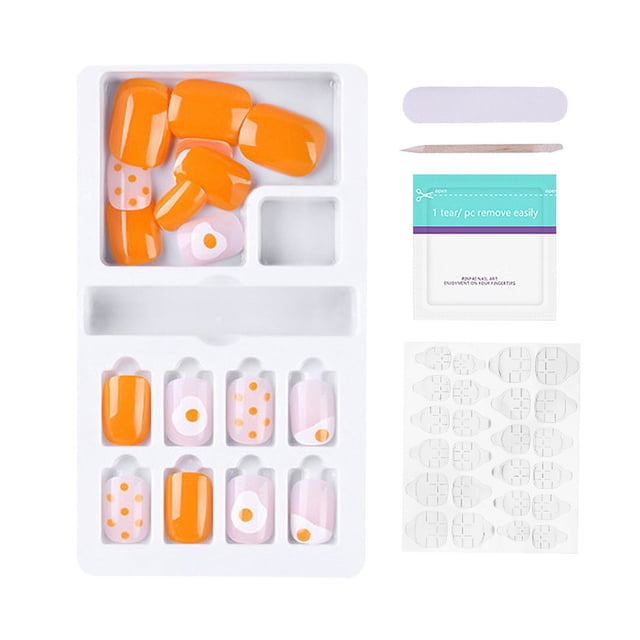 WIFKLSIIPG 24PCS Nails Reusable Stick on Nails Press on Full Cover False Nail Tips